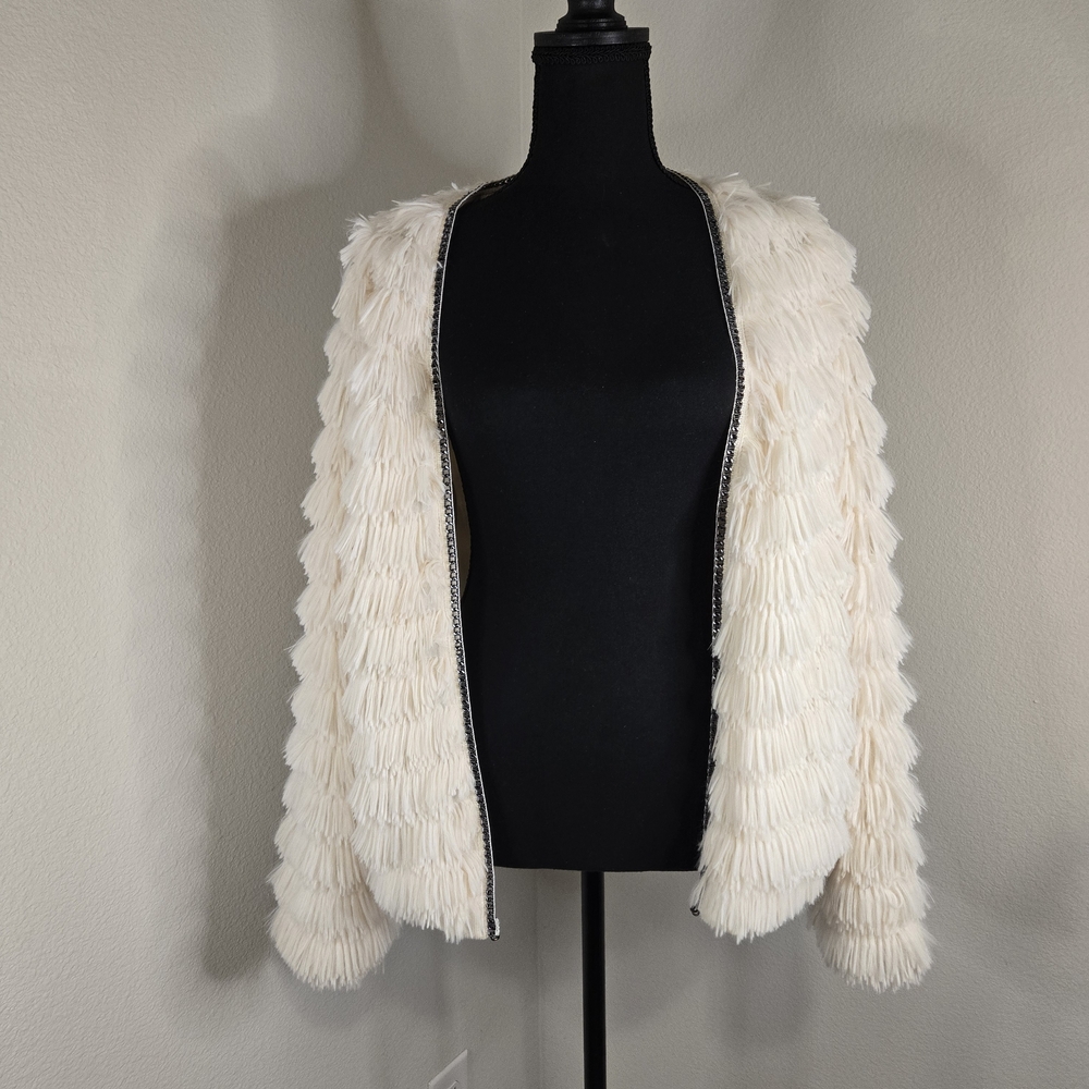 Cavalini Cream Textured Teddy Jacket
